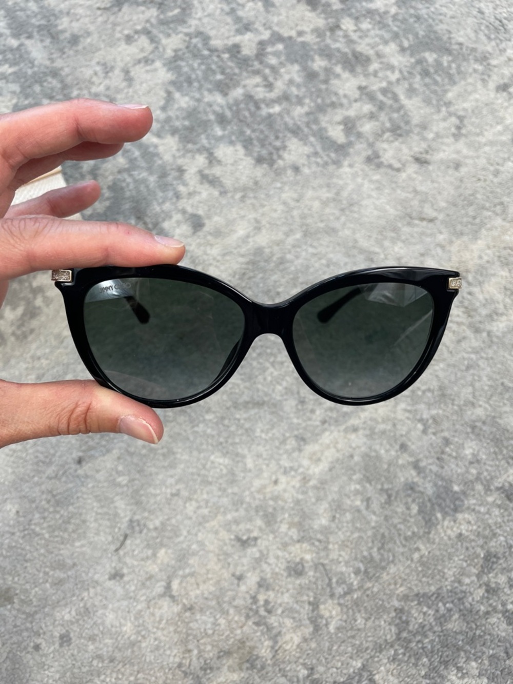 New Jimmy Choo Grey Gradient Cat Eye Ladies Sunglasses Axelle Black - Picture 16 of 16